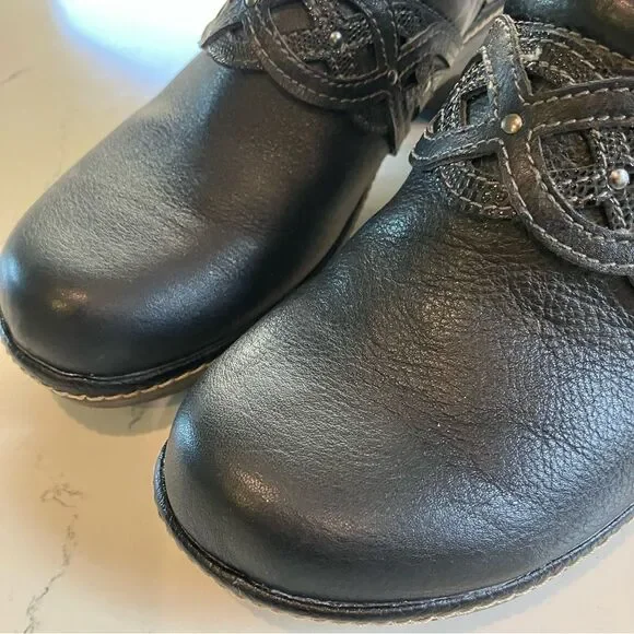 Euro Soft by Sofft Mule Heels Leather Slip On Shoes Black Clogs Womens Size 8 - Picture 6 of 13